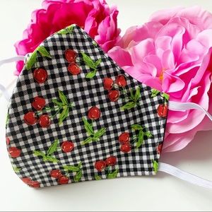 3 for $25 Triple Layer Handmade Face Mask cherry